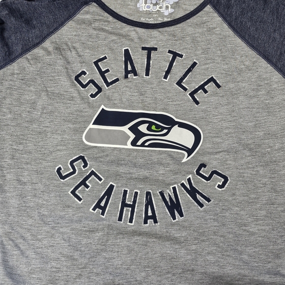 NFL Seattle Seahawks Touch by Alyssa Milano Gray and Blue Long Sleeve Tee NWT - Picture 6 of 16